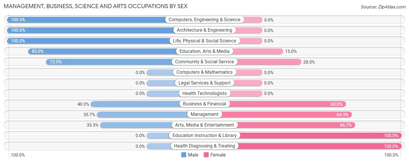 Management, Business, Science and Arts Occupations by Sex in Hollandale