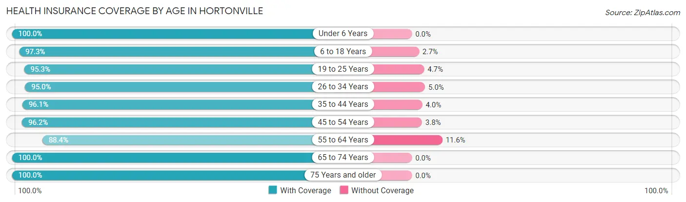Health Insurance Coverage by Age in Hortonville