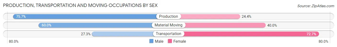 Production, Transportation and Moving Occupations by Sex in Hustisford