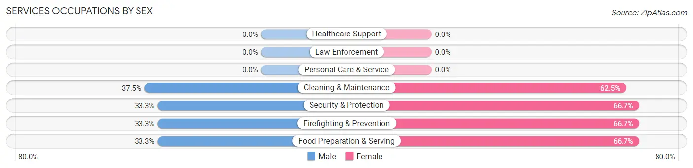 Services Occupations by Sex in Hustler