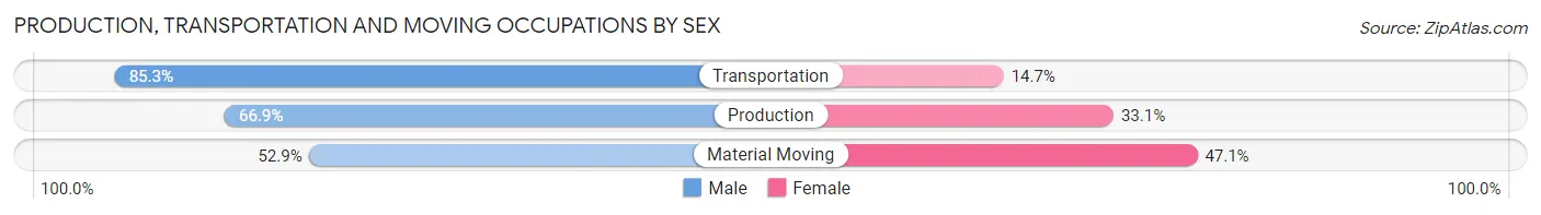 Production, Transportation and Moving Occupations by Sex in Johnson Creek