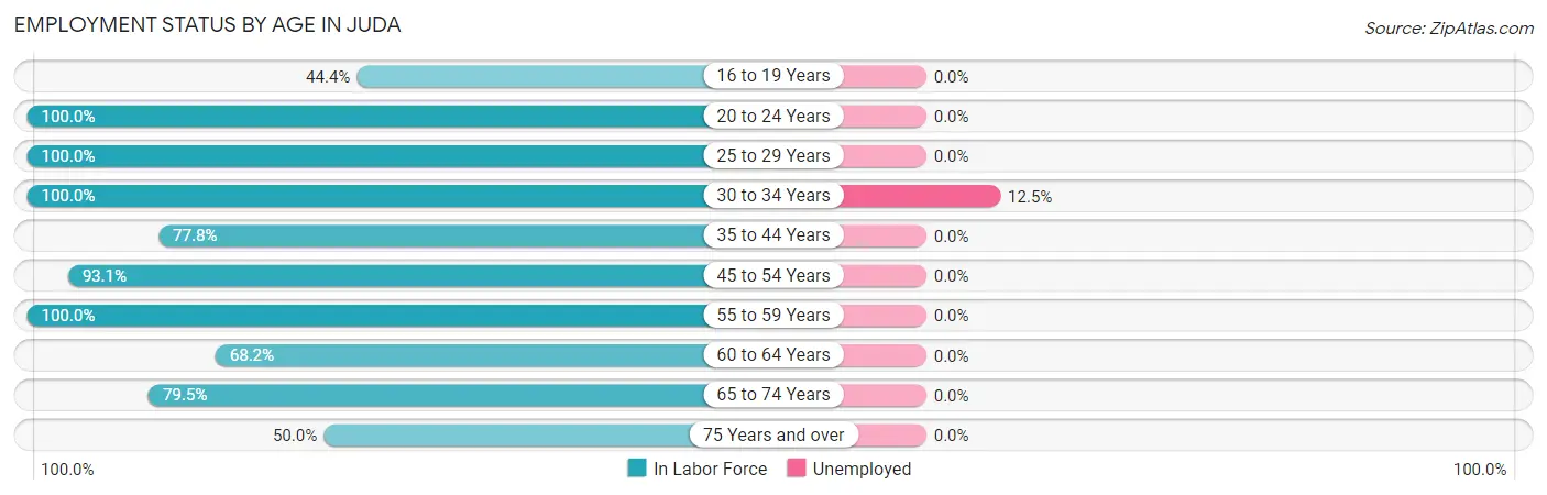 Employment Status by Age in Juda