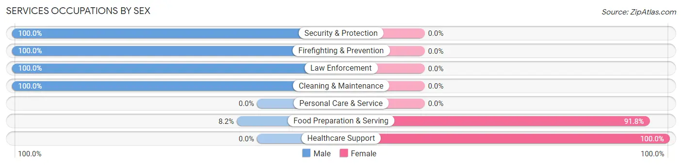 Services Occupations by Sex in Kewaskum