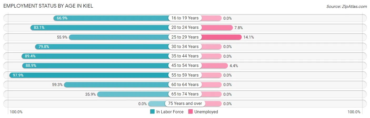 Employment Status by Age in Kiel