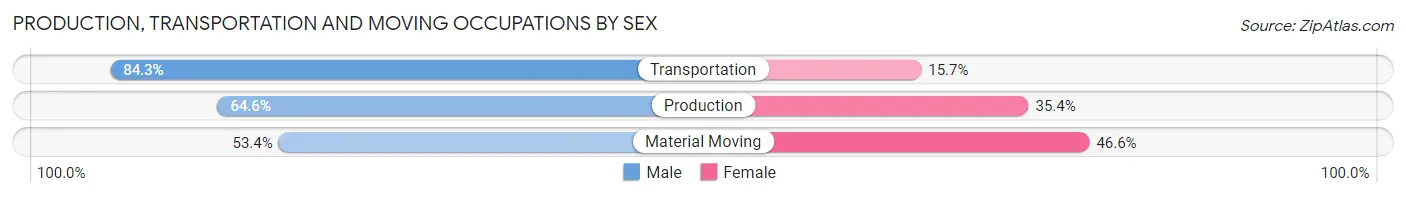 Production, Transportation and Moving Occupations by Sex in Lake Geneva