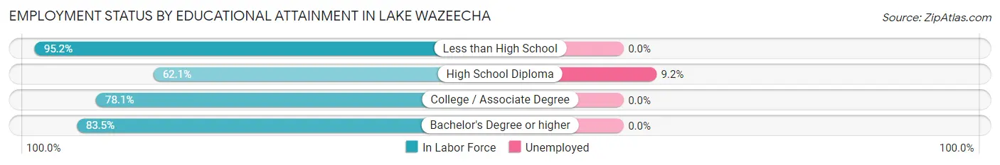 Employment Status by Educational Attainment in Lake Wazeecha