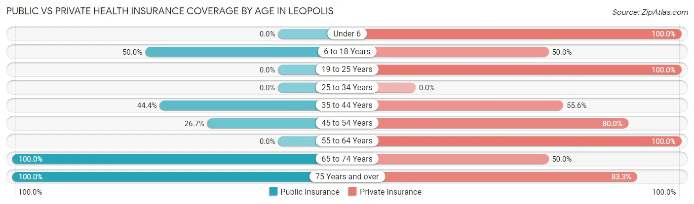 Public vs Private Health Insurance Coverage by Age in Leopolis