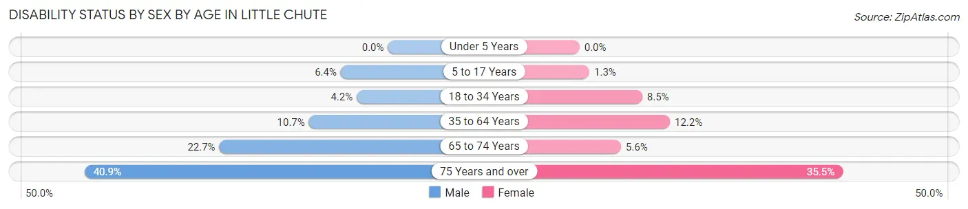 Disability Status by Sex by Age in Little Chute