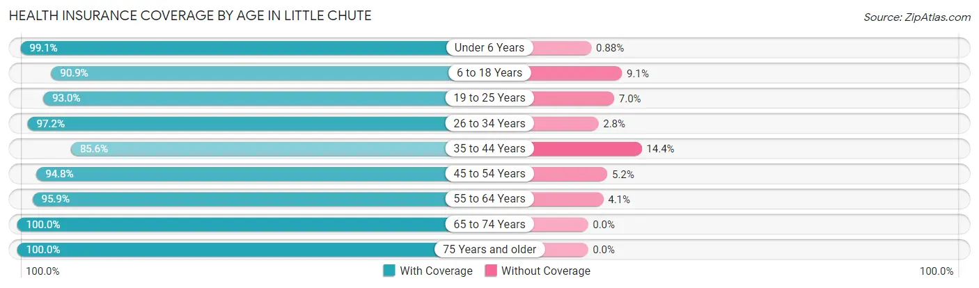 Health Insurance Coverage by Age in Little Chute