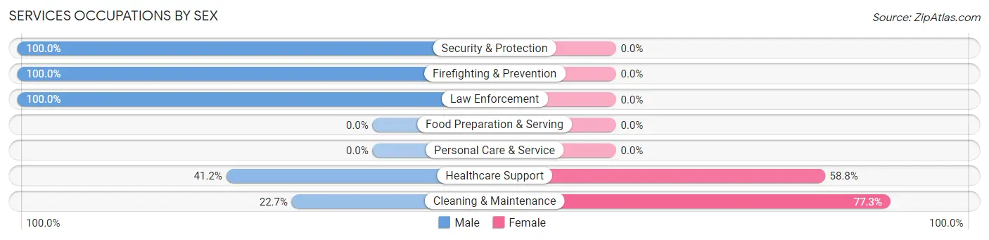 Services Occupations by Sex in Loyal