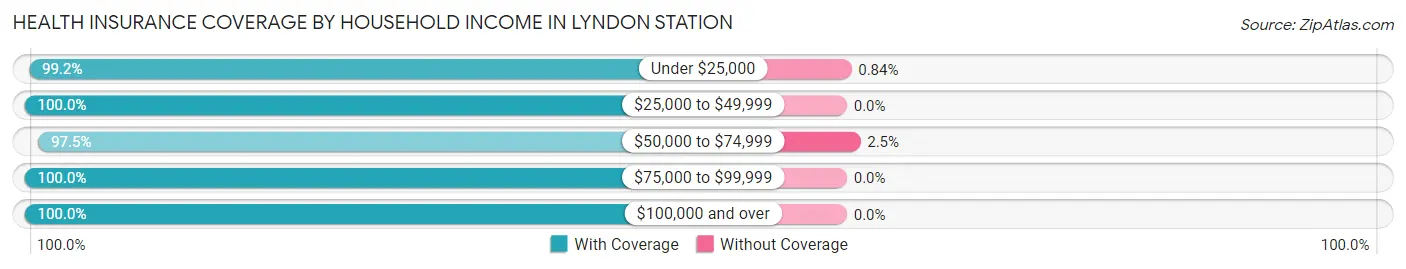 Health Insurance Coverage by Household Income in Lyndon Station