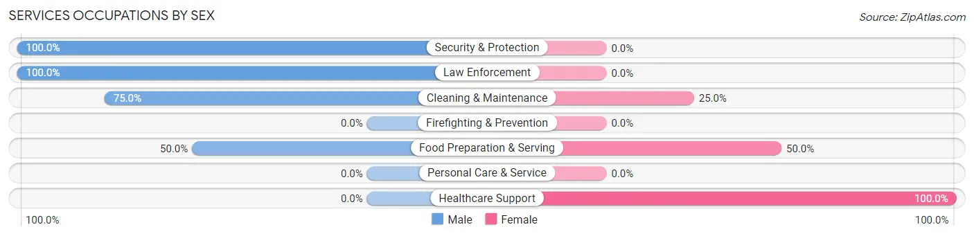 Services Occupations by Sex in Maribel