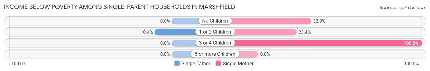 Income Below Poverty Among Single-Parent Households in Marshfield
