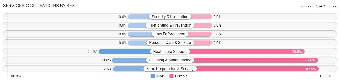 Services Occupations by Sex in Mellen