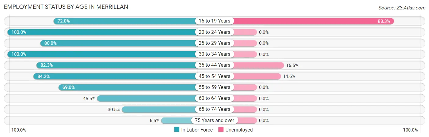 Employment Status by Age in Merrillan
