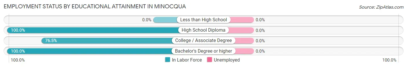Employment Status by Educational Attainment in Minocqua