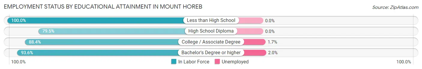 Employment Status by Educational Attainment in Mount Horeb