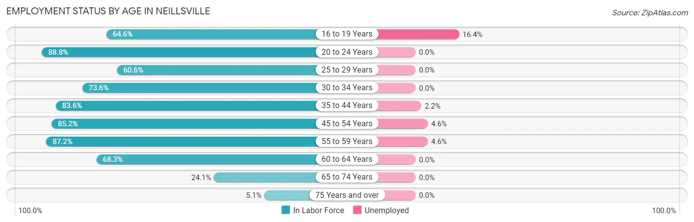 Employment Status by Age in Neillsville