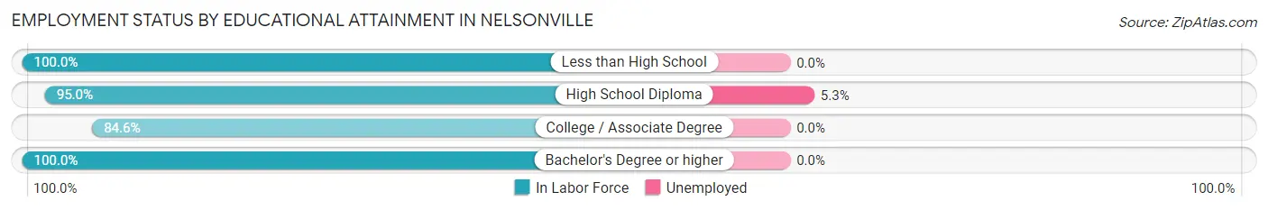 Employment Status by Educational Attainment in Nelsonville