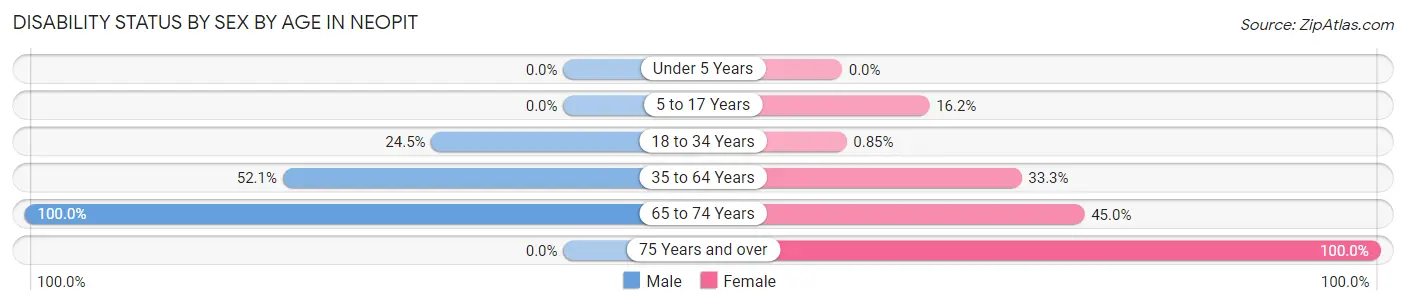 Disability Status by Sex by Age in Neopit