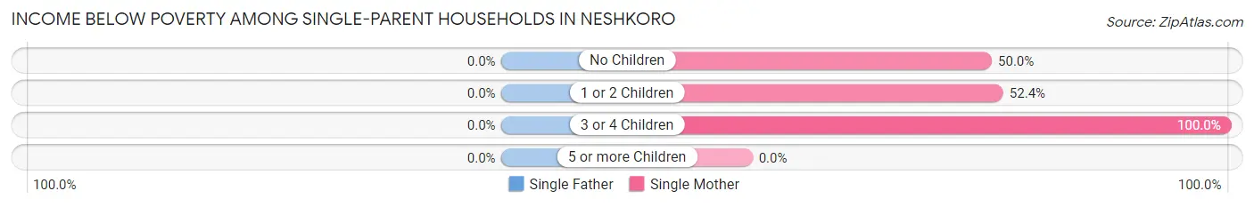 Income Below Poverty Among Single-Parent Households in Neshkoro