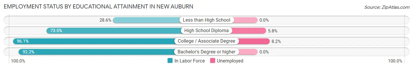Employment Status by Educational Attainment in New Auburn
