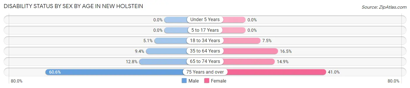 Disability Status by Sex by Age in New Holstein