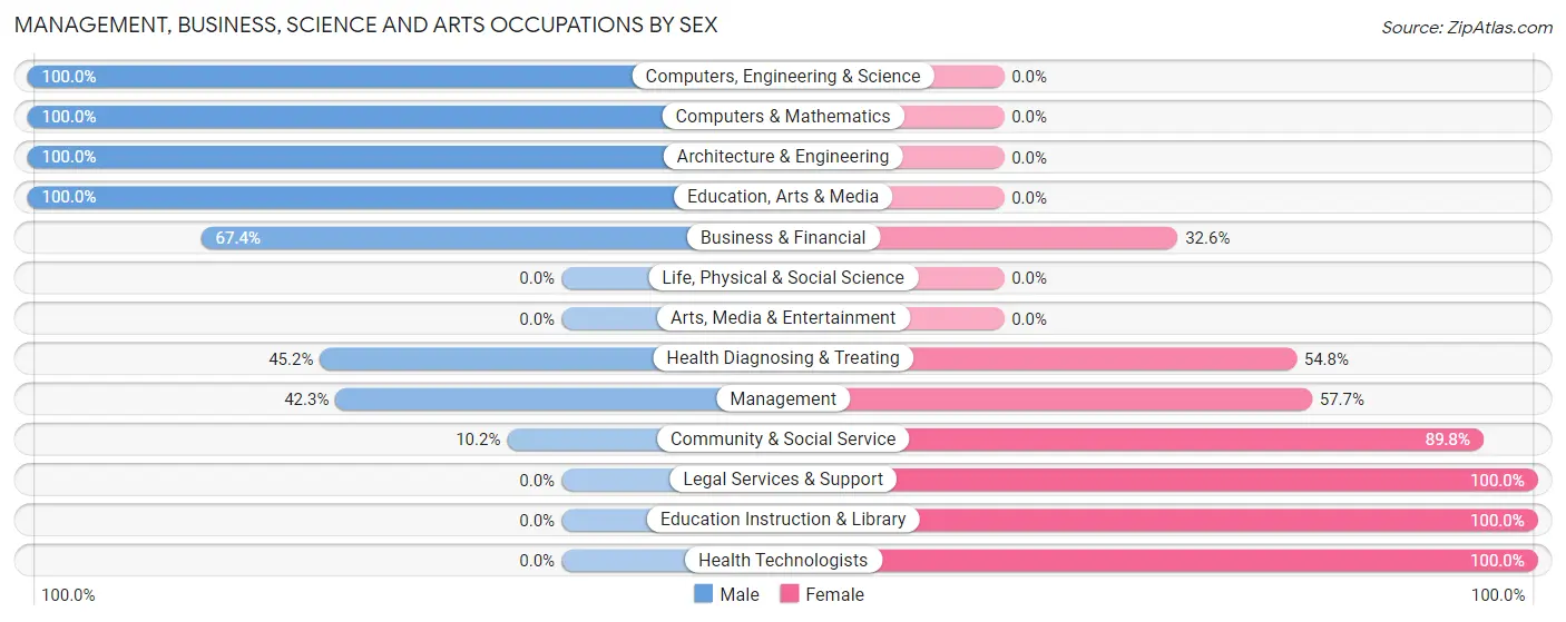 Management, Business, Science and Arts Occupations by Sex in New Holstein