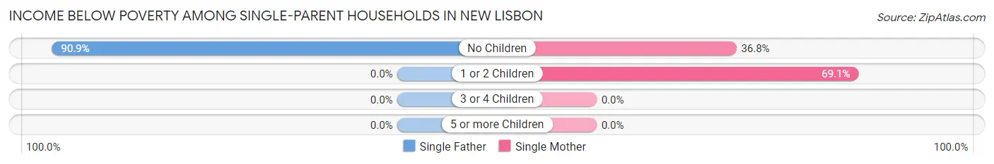 Income Below Poverty Among Single-Parent Households in New Lisbon