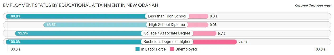 Employment Status by Educational Attainment in New Odanah