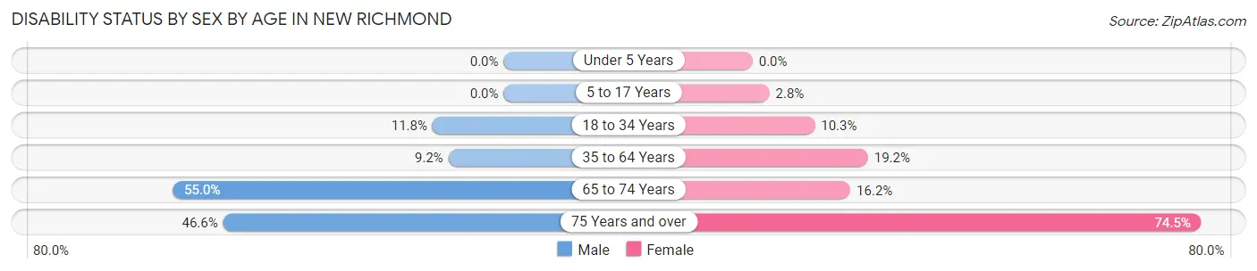 Disability Status by Sex by Age in New Richmond