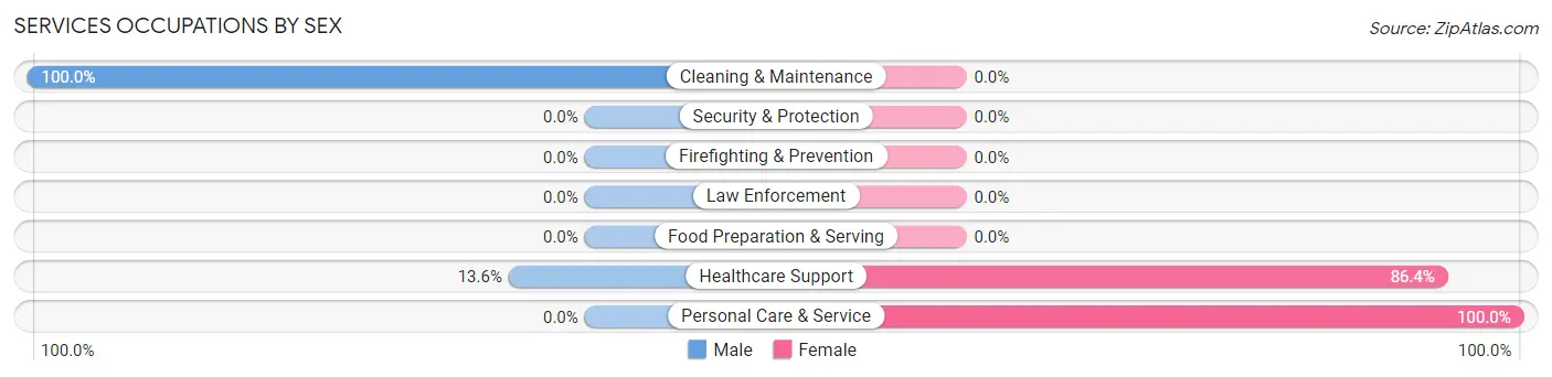 Services Occupations by Sex in Norwalk