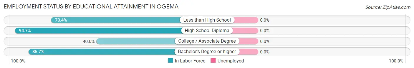 Employment Status by Educational Attainment in Ogema