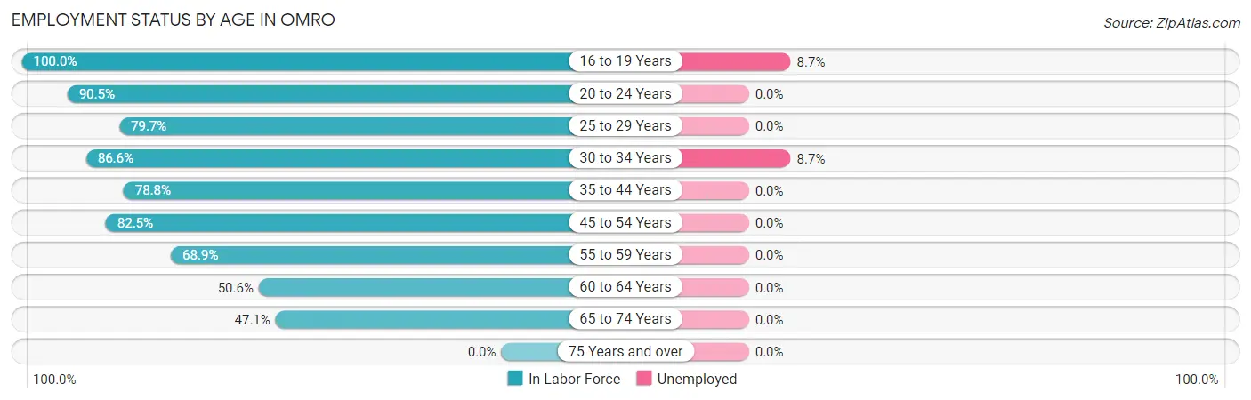 Employment Status by Age in Omro