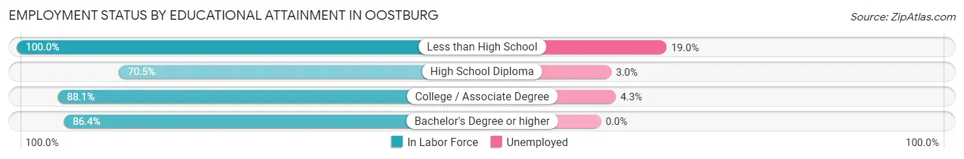 Employment Status by Educational Attainment in Oostburg