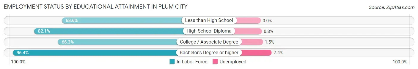 Employment Status by Educational Attainment in Plum City
