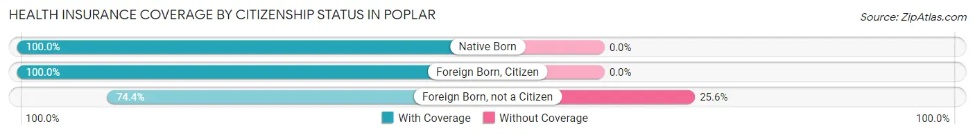 Health Insurance Coverage by Citizenship Status in Poplar