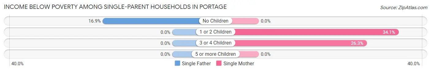 Income Below Poverty Among Single-Parent Households in Portage