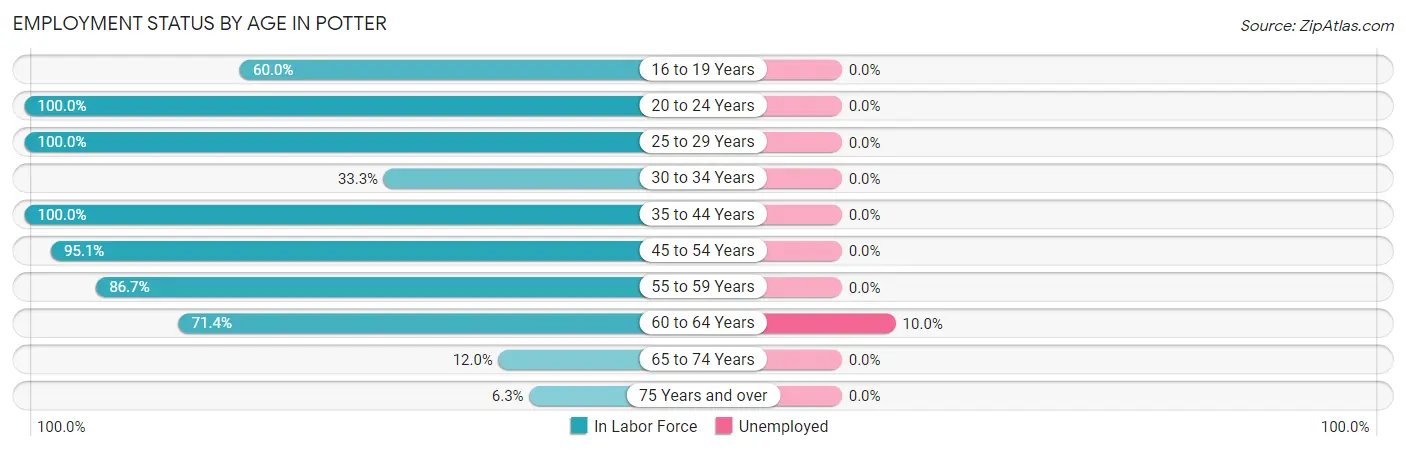 Employment Status by Age in Potter