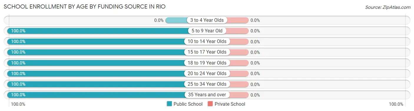 School Enrollment by Age by Funding Source in Rio