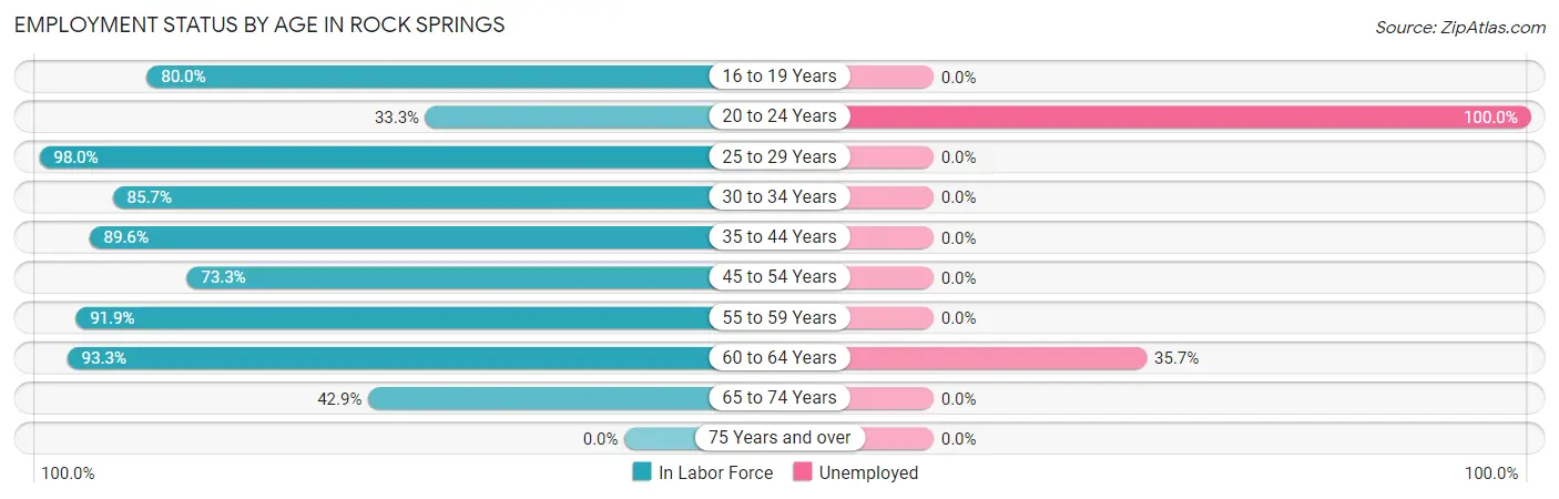 Employment Status by Age in Rock Springs