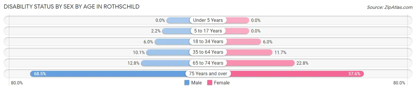 Disability Status by Sex by Age in Rothschild