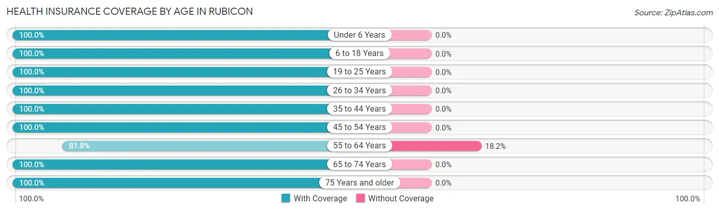 Health Insurance Coverage by Age in Rubicon