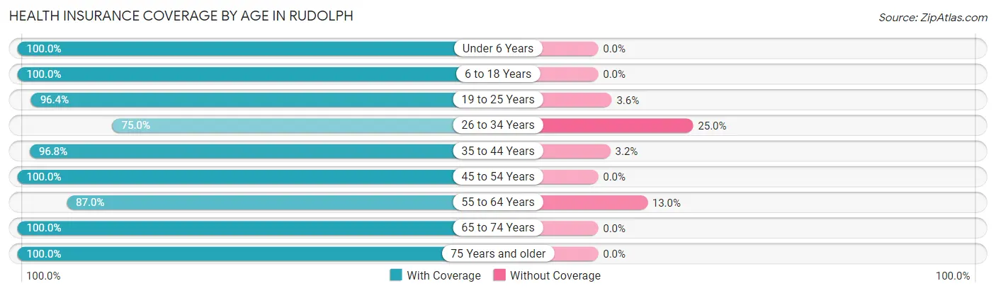 Health Insurance Coverage by Age in Rudolph