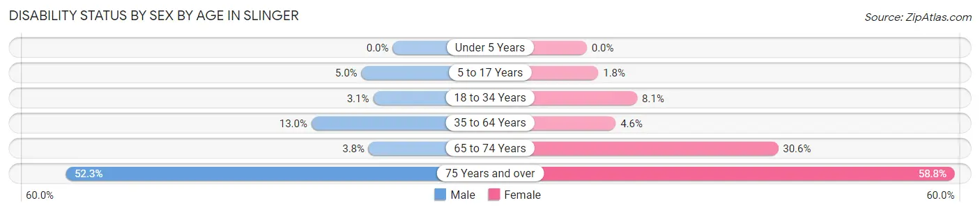 Disability Status by Sex by Age in Slinger