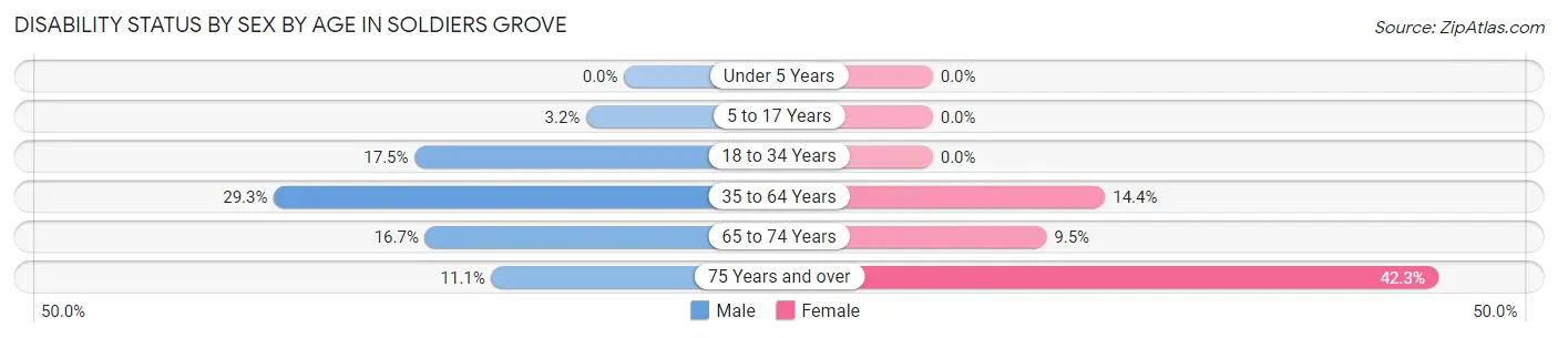 Disability Status by Sex by Age in Soldiers Grove