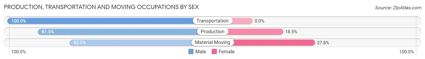 Production, Transportation and Moving Occupations by Sex in South Milwaukee