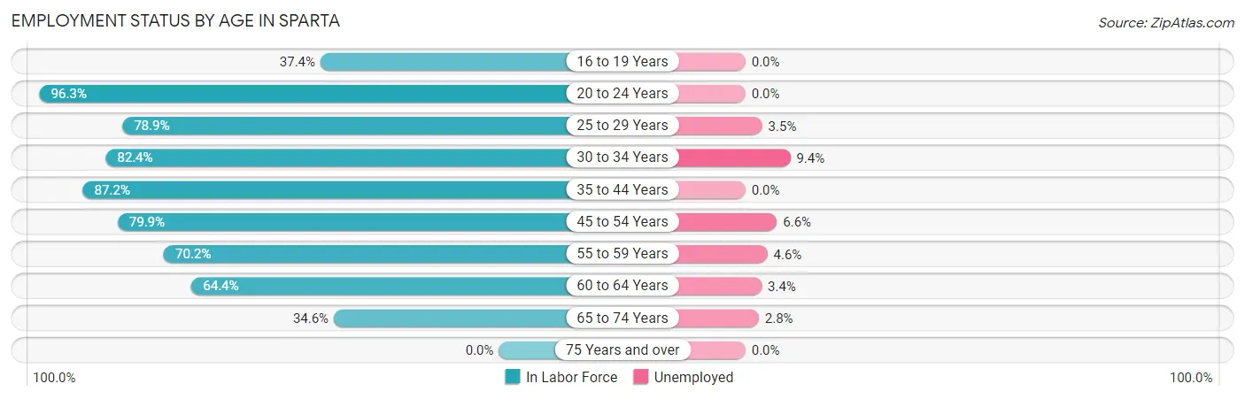 Employment Status by Age in Sparta