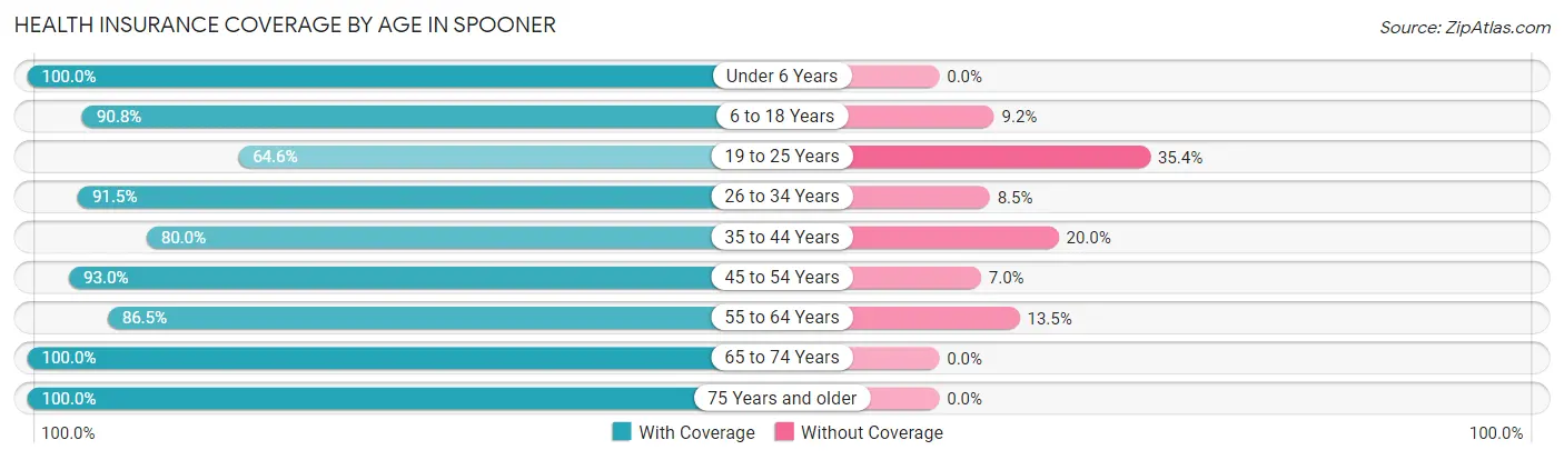 Health Insurance Coverage by Age in Spooner
