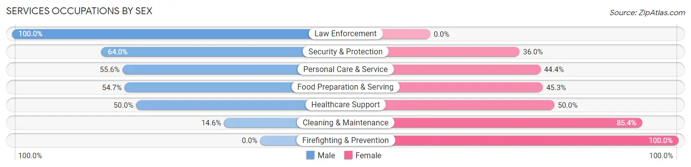 Services Occupations by Sex in Spooner